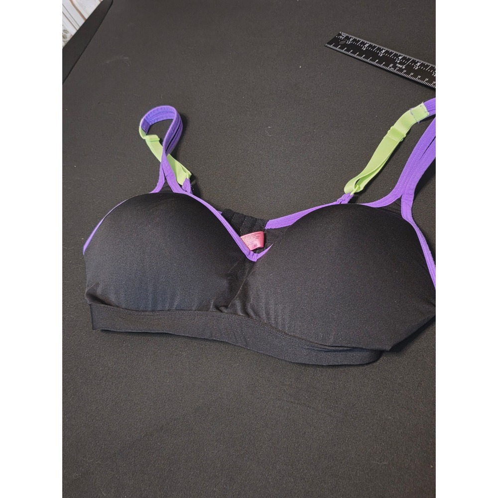 Fruit of the Loom Fresh Collection Sports Bra Black Purple Lime 38C FT468